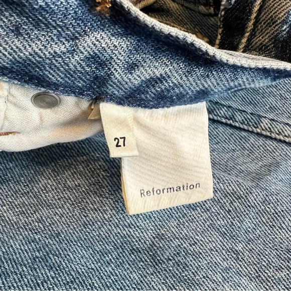 Reformation High Waisted Skinny Patch Distressed Jeans - Picture 10 of 12